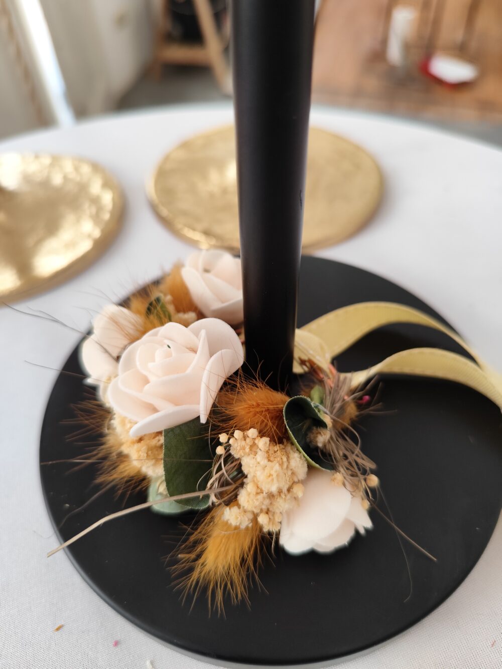 Blumenkränzchen für Taufkerzen – Bild 4