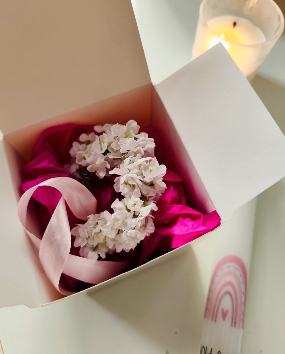 Blumenkränzchen für Taufkerzen – Bild 2