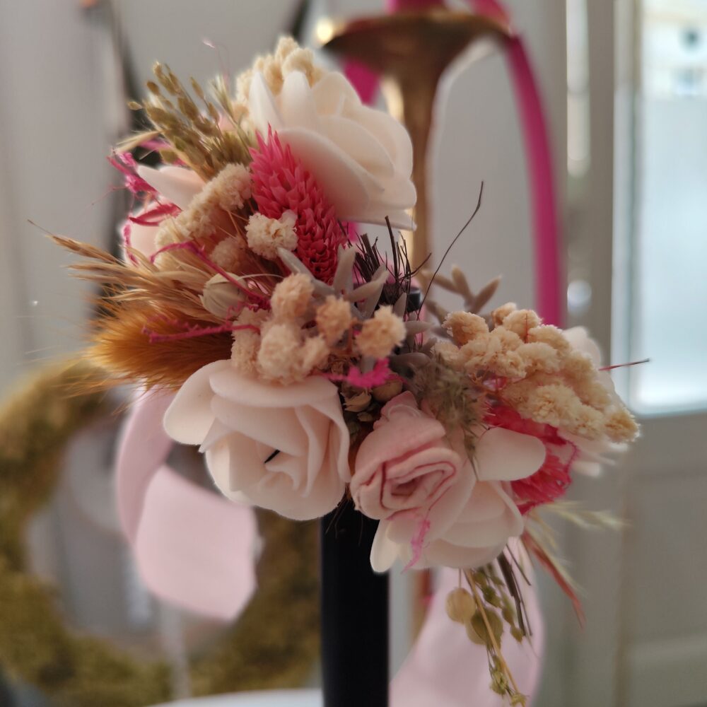 Blumenkränzchen für Taufkerzen